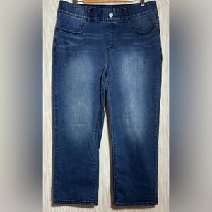 Betabrand Women's Straight Leg Jeans in Dark Blue